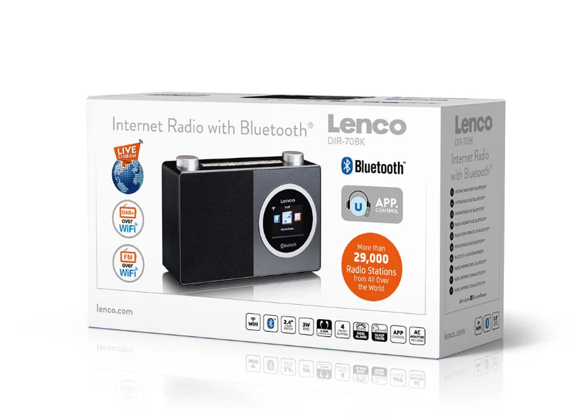 LENCO DIR-70BK - Renkli ekranlı ve Bluetooth® özellikli internet radyosu - Siyah - Görsel 7