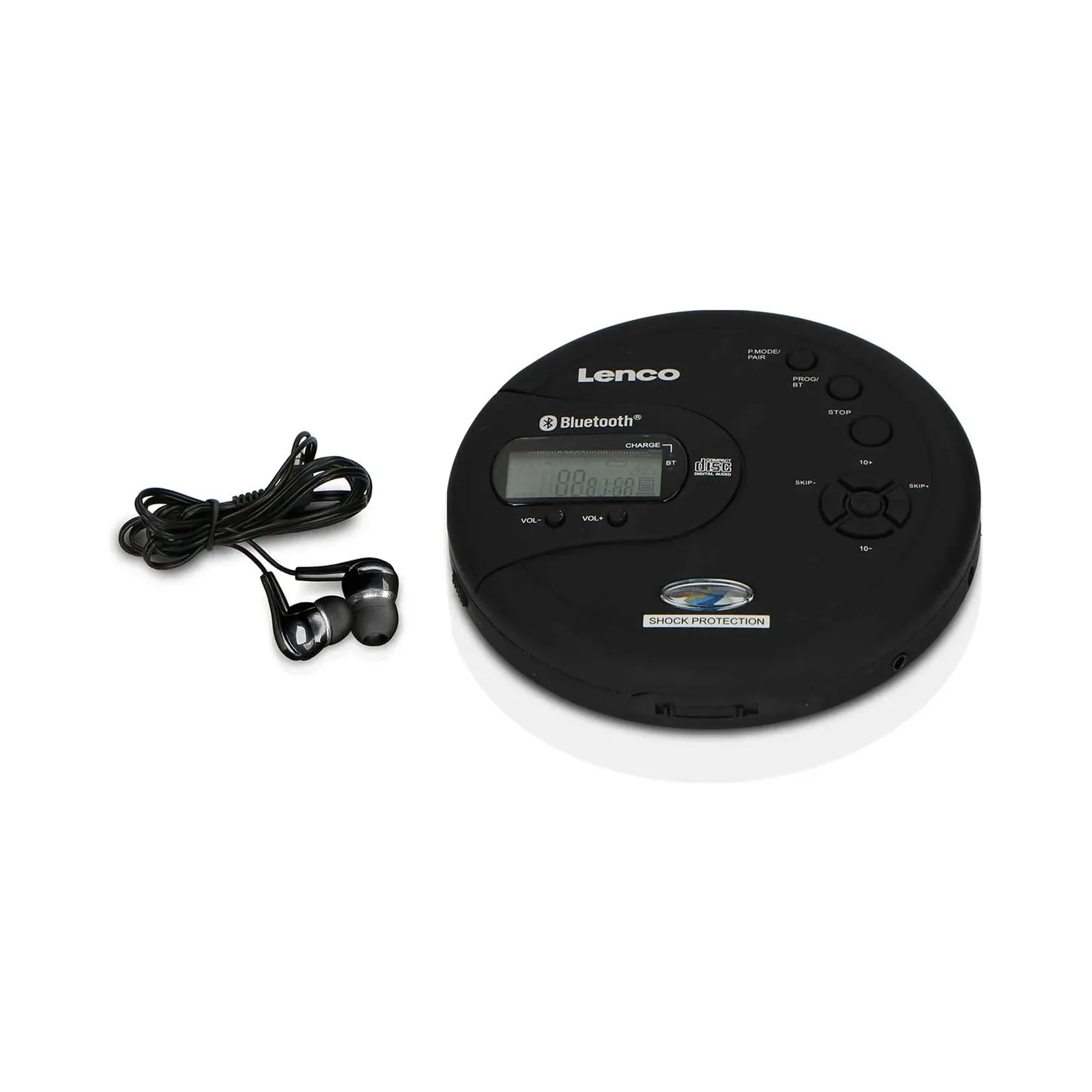 LENCO CD-300BK - Darbeye dayanıklı taşınabilir Bluetooth® CD-MP3 çalar