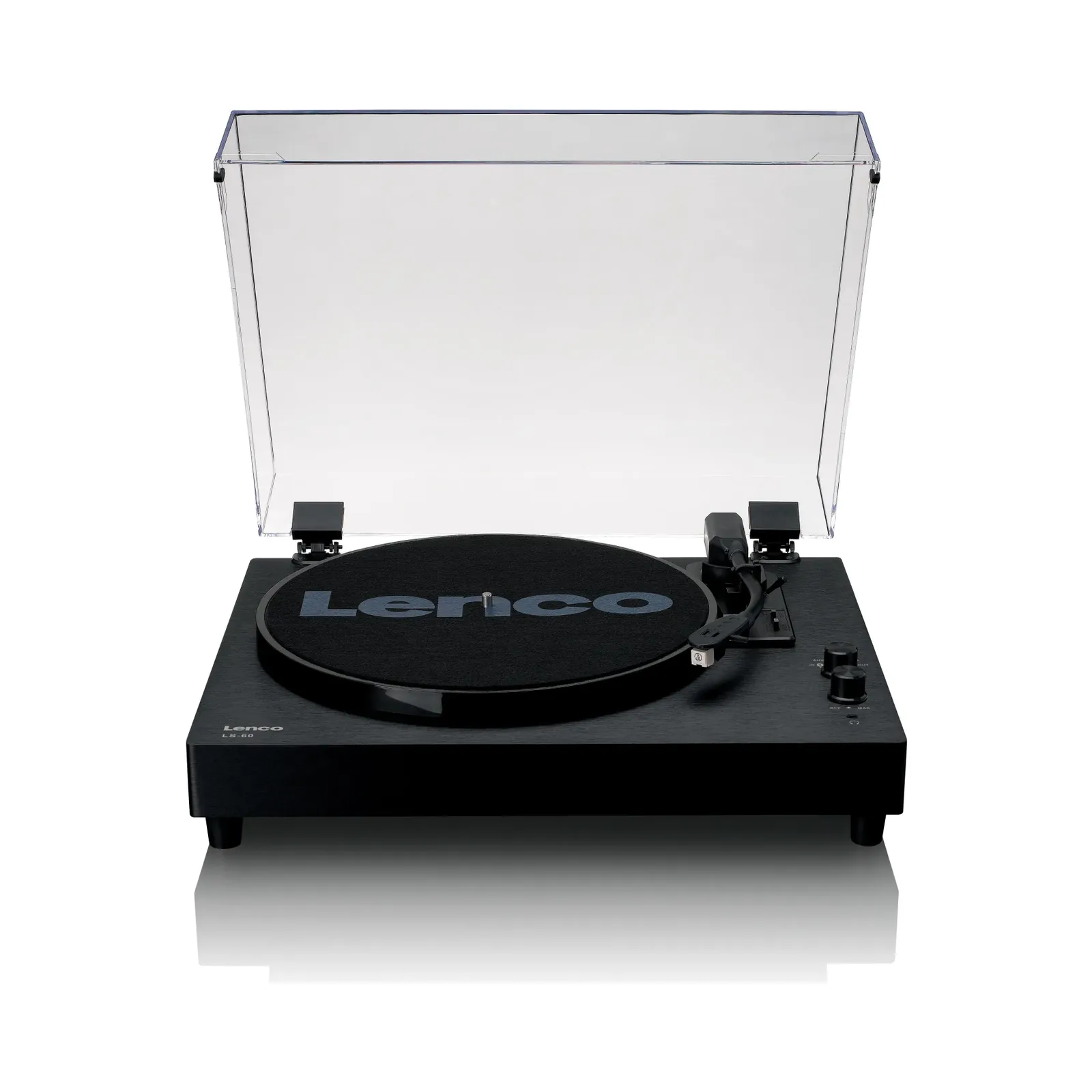 LENCO LS-60BK AHŞAP KASA USB BAĞLANTILI AT-3600 AUDIO TECHNICA İĞNE, PLASTİK KAPAKLI, BLUETOOTH IN/OUT