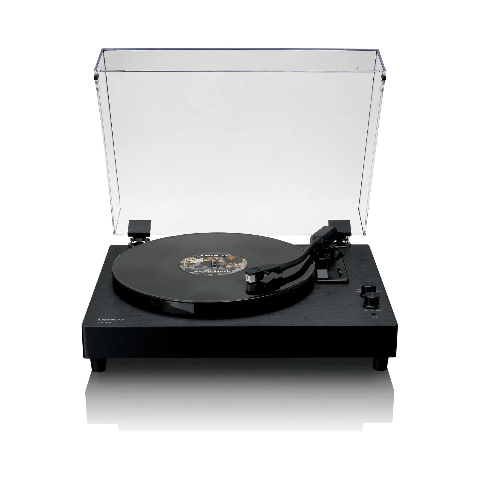 LENCO LS-60BK AHŞAP KASA USB BAĞLANTILI AT-3600 AUDIO TECHNICA İĞNE, PLASTİK KAPAKLI, BLUETOOTH IN/OUT