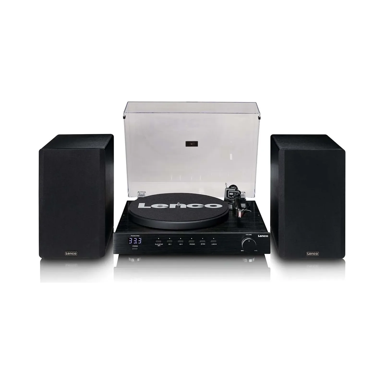 LENCO LS-700BK - Hoparlörlü, Bluetooth® özellikli ve Ortofon 2M Red pikaplı yüksek güçlü HiFi plak çalar