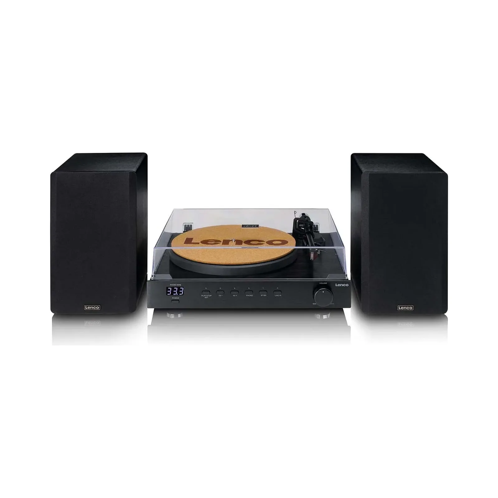 LENCO LS-700BK - Hoparlörlü, Bluetooth® özellikli ve Ortofon 2M Red pikaplı yüksek güçlü HiFi plak çalar