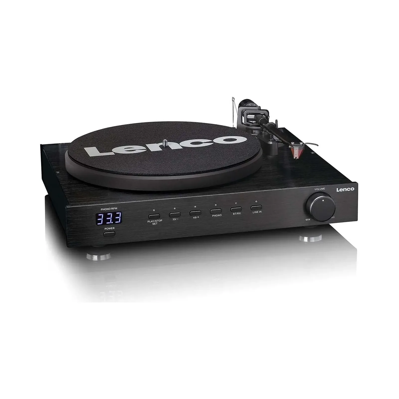 LENCO LS-700BK - Hoparlörlü, Bluetooth® özellikli ve Ortofon 2M Red pikaplı yüksek güçlü HiFi plak çalar