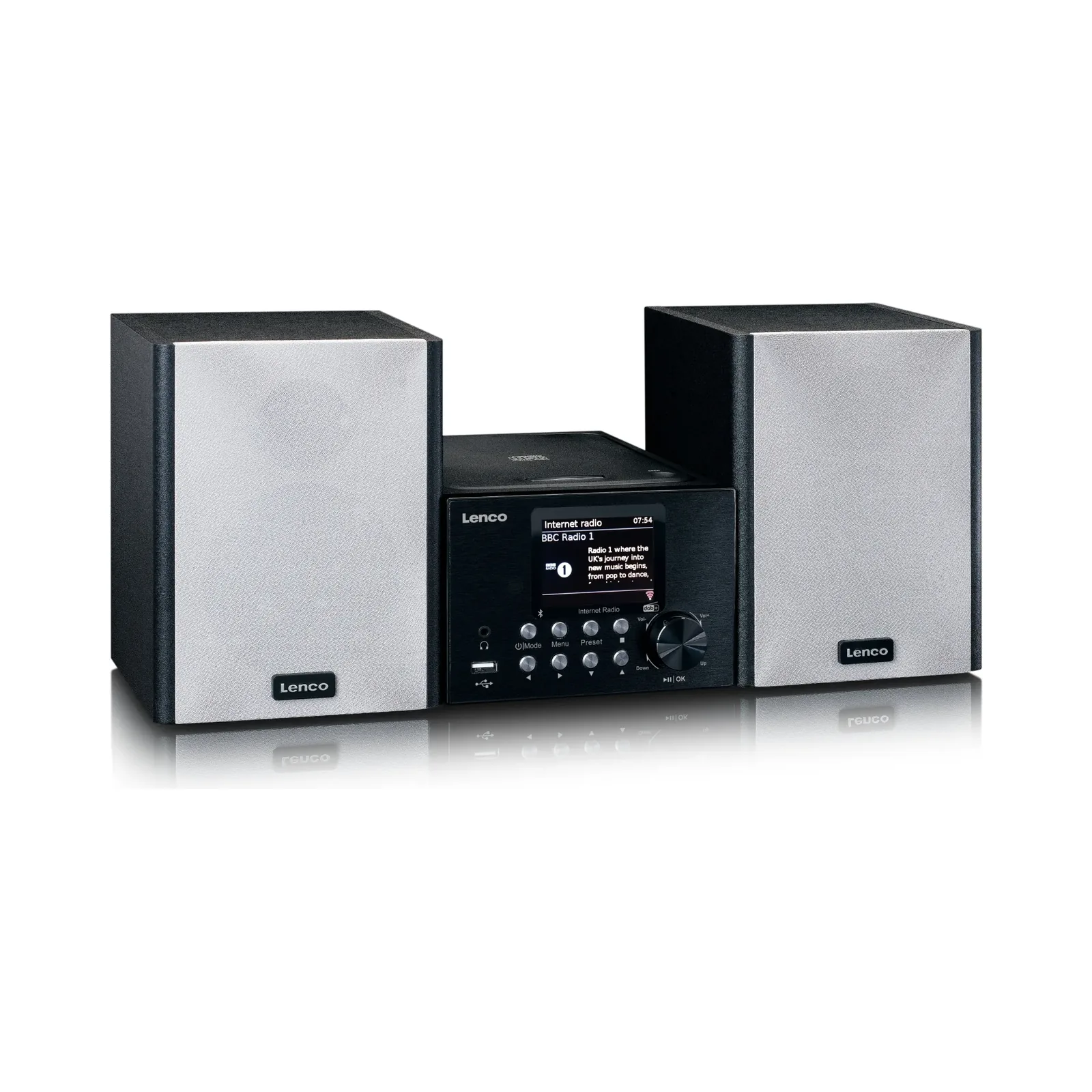LENCO MC-250BK - Akıllı Radyo, CD/USB oynatıcı, internet, DAB+, Bluetooth® özellikli mikro set