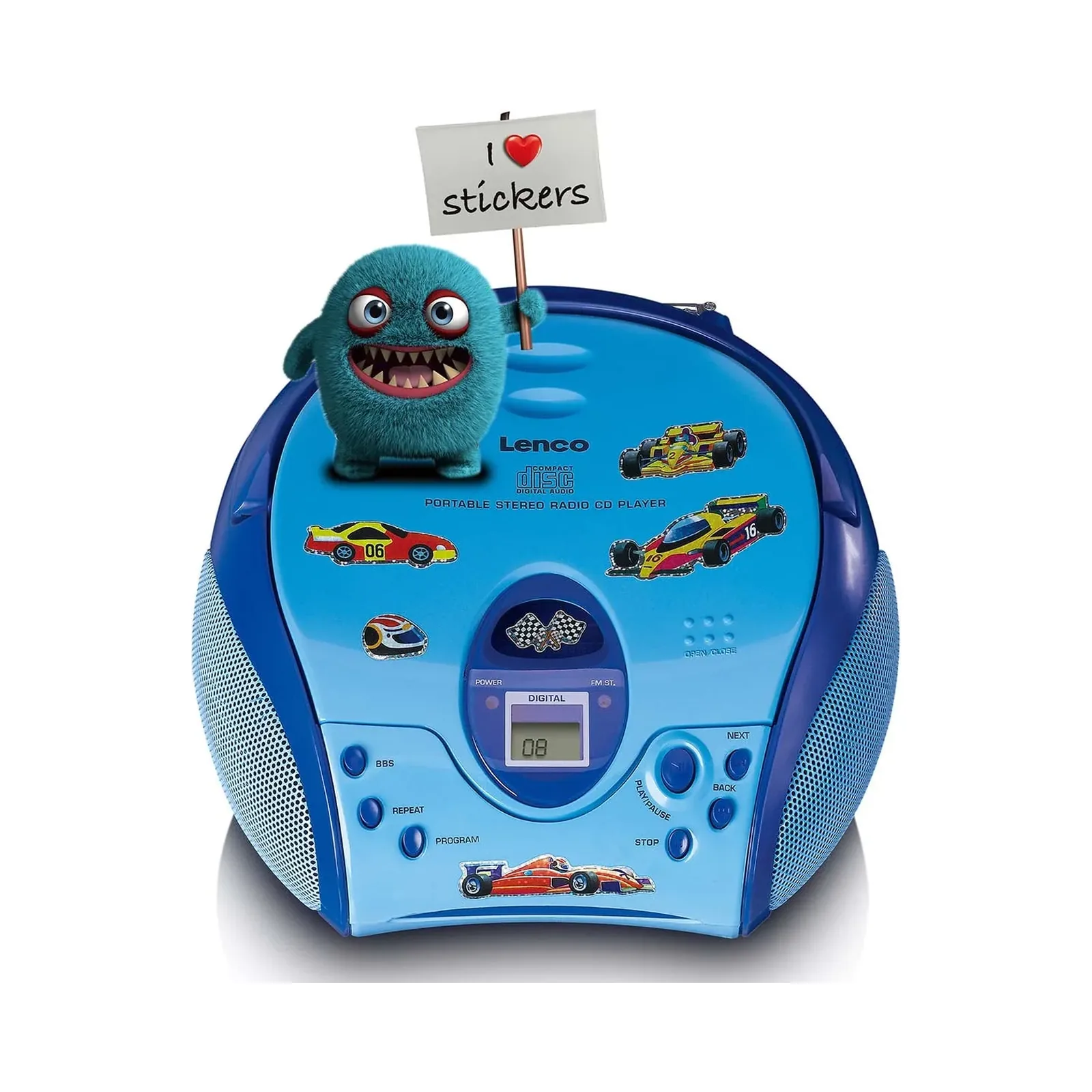 LENCO SCD-24BU kids - CD çalarlı taşınabilir stereo FM radyo