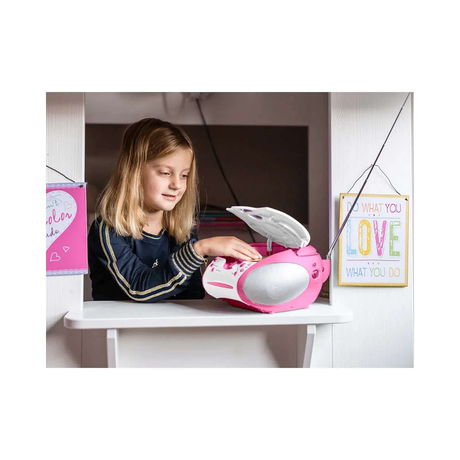 LENCO SCD-24PK kids - CD çalarlı taşınabilir stereo FM radyo