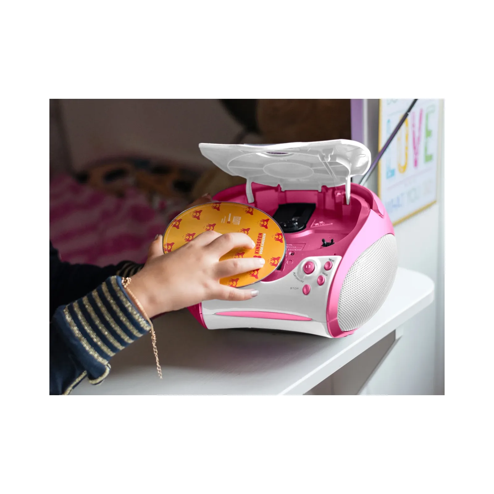 LENCO SCD-24PK kids - CD çalarlı taşınabilir stereo FM radyo
