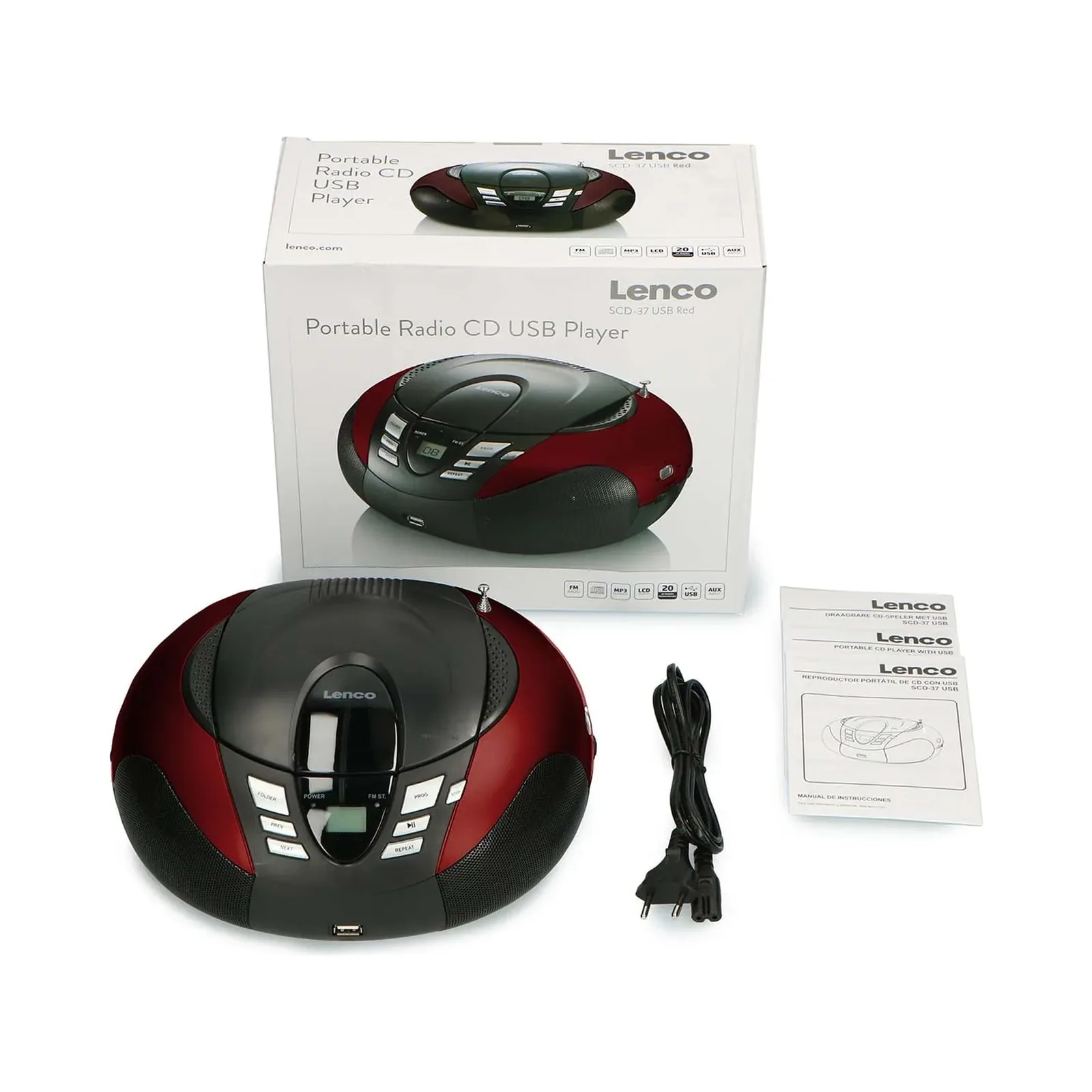 LENCO SCD-37 USB Mavi - Taşınabilir FM Radyo CD'si ve USB oynatıcı