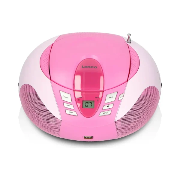 LENCO SCD-37 USB Pembe - Taşınabilir FM Radyo CD ve USB çalar