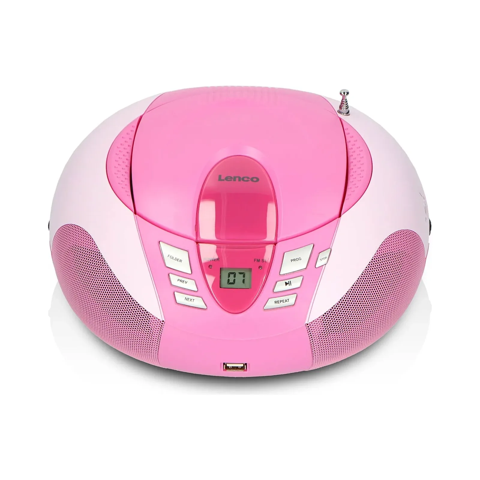 LENCO SCD-37 USB Pembe - Taşınabilir FM Radyo CD ve USB çalar