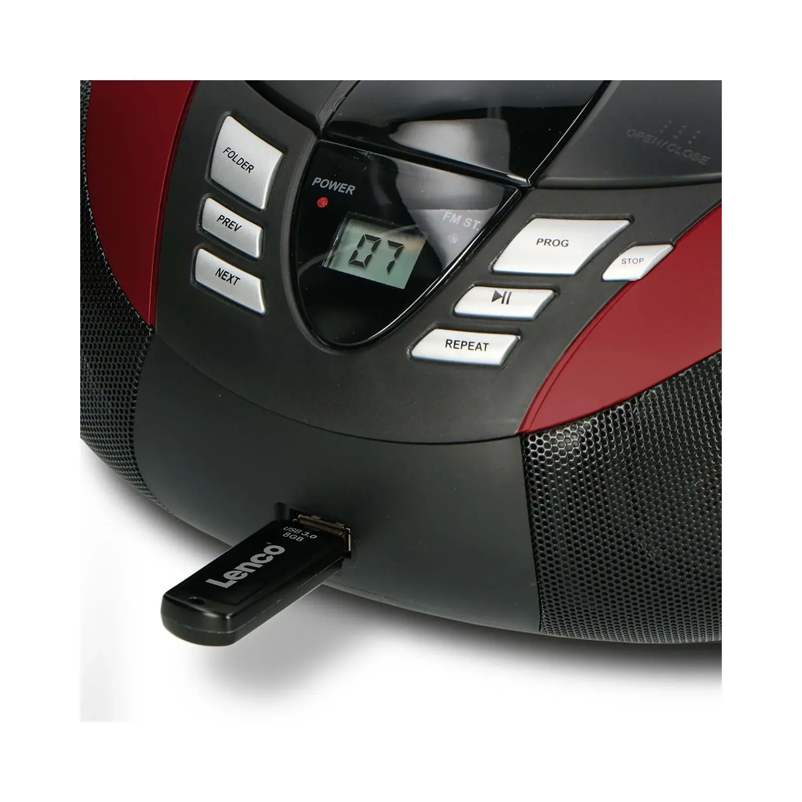 LENCO SCD-37 USB Kırmızı - Taşınabilir FM Radyo CD ve USB oynatıcı