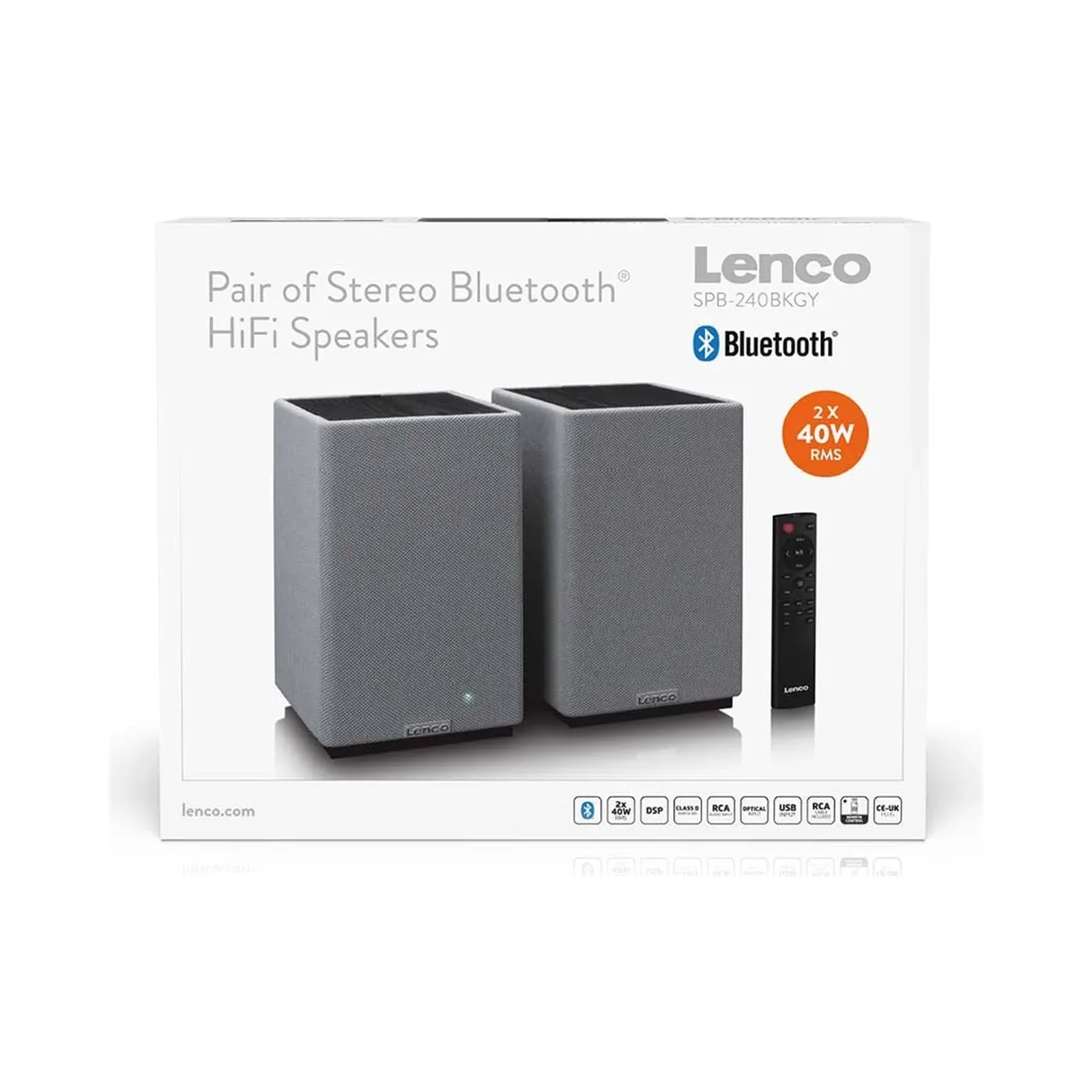 Lenco SPB-240BKGY - HiFi Stereo Bluetooth® Hoparlör Çifti