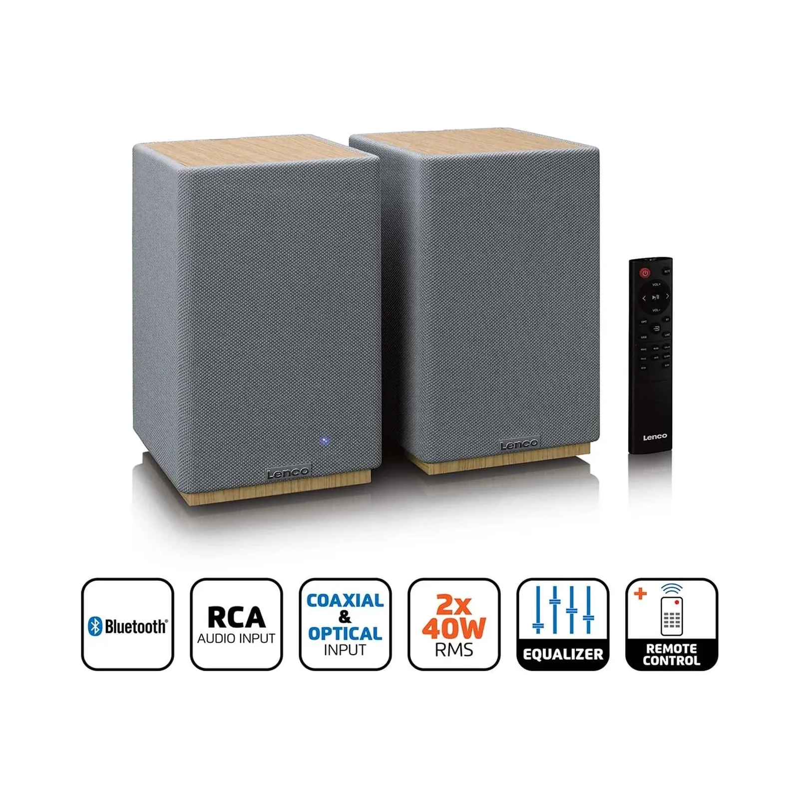 Lenco SPB-241WDGY - HiFi Stereo Bluetooth® Hoparlör Çifti