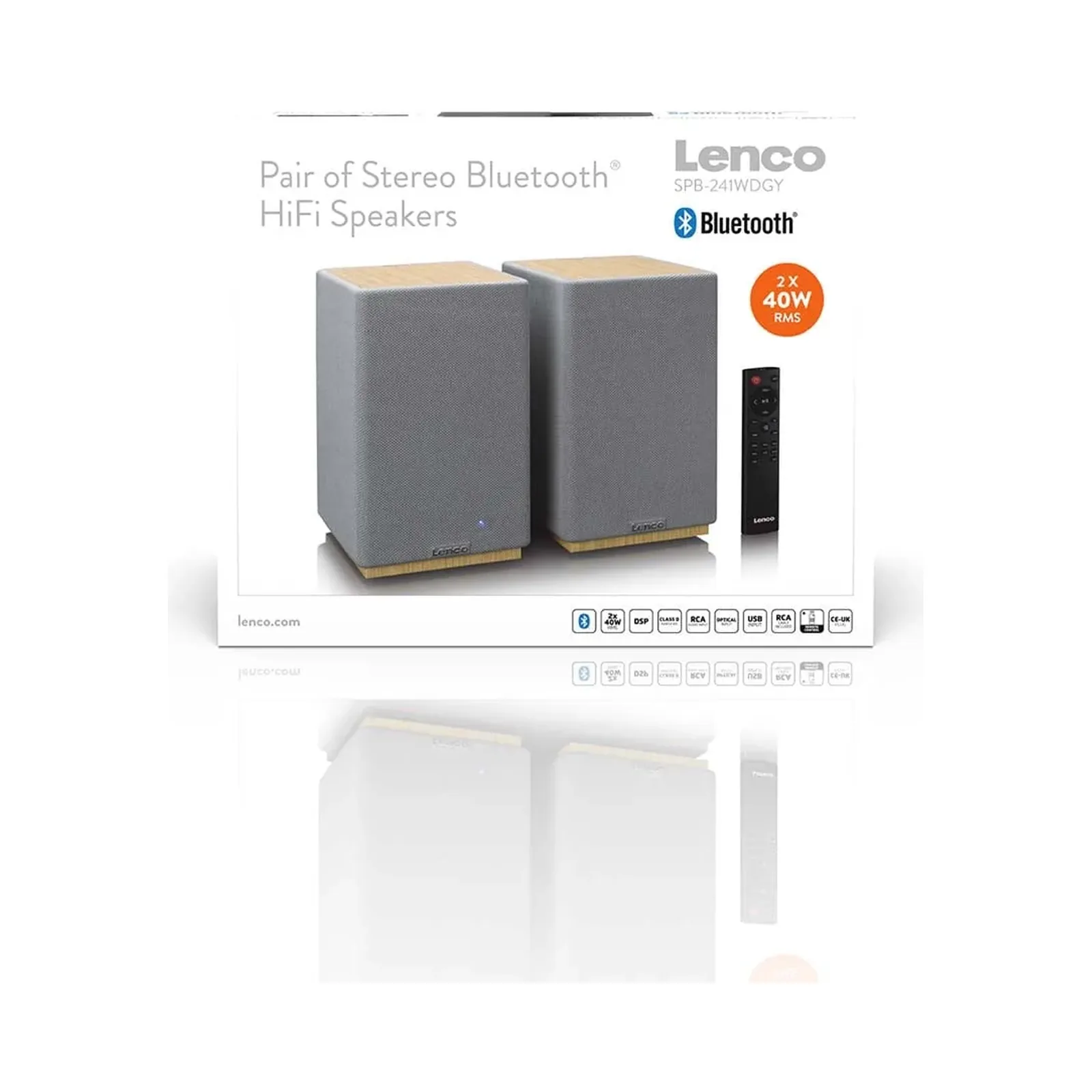 Lenco SPB-241WDGY - HiFi Stereo Bluetooth® Hoparlör Çifti